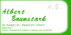 albert baumstark business card